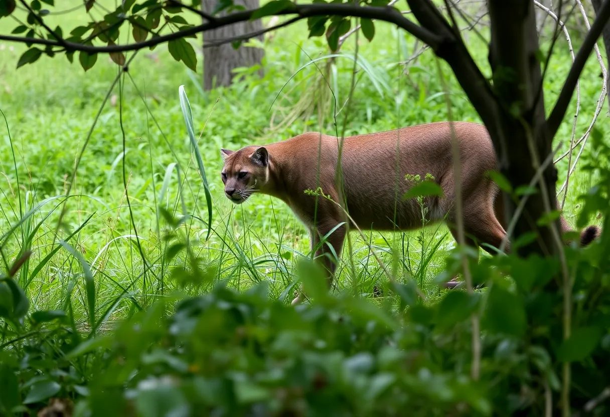 Florida panther habitat threatened by expanding urban landscape.