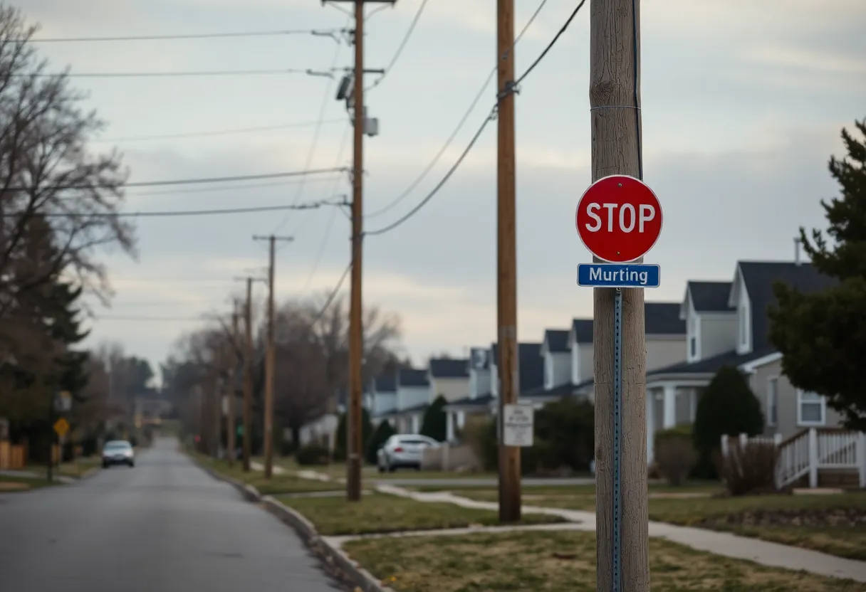 Scene of a suburban street in Avalon Park after a tragic car accident
