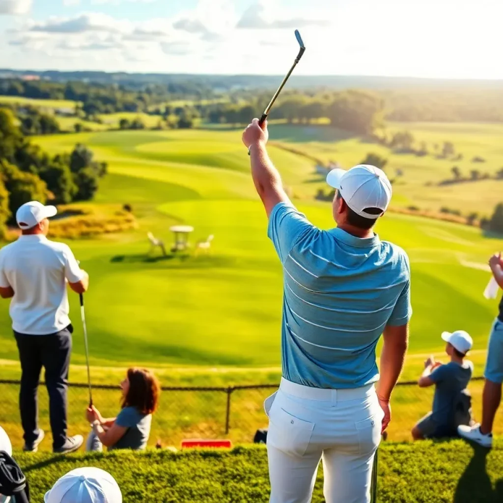A scene of celebration on a golf course symbolizing excellence and achievement.