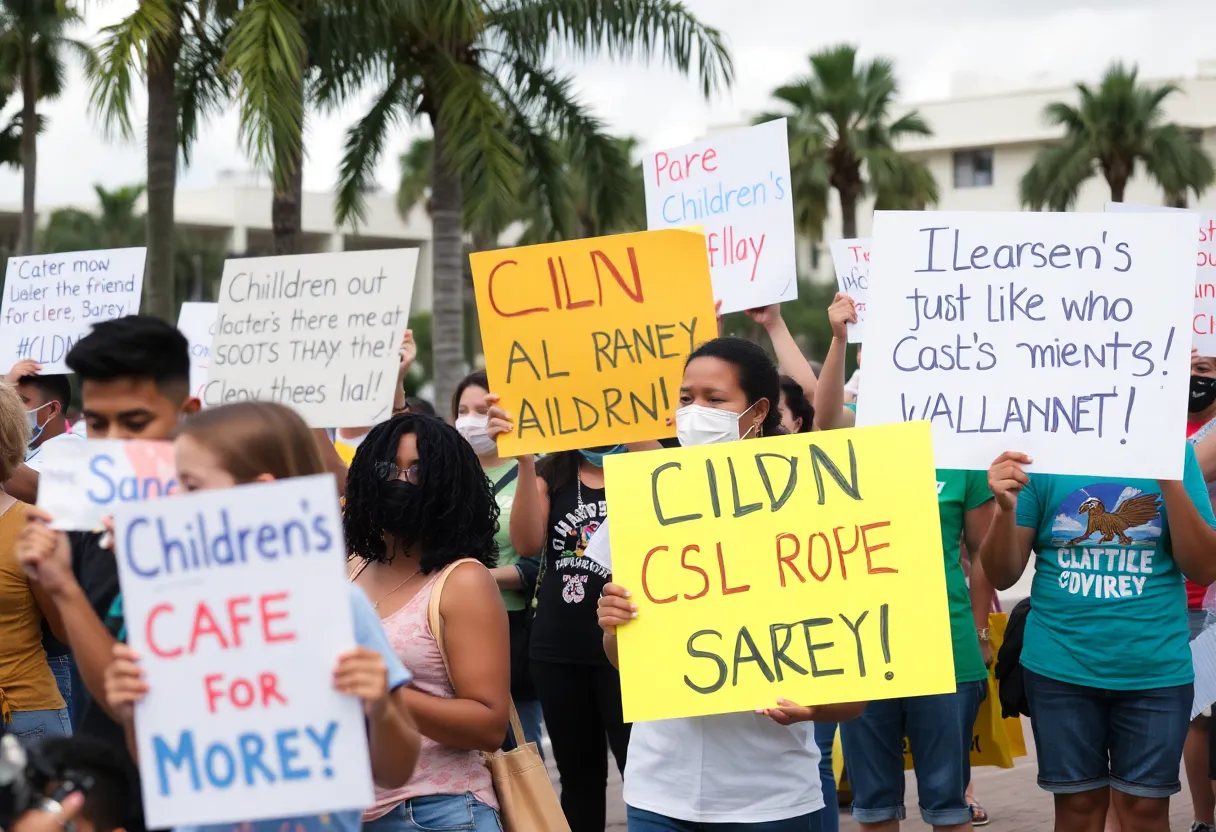 Community members showing support for missing child in Orlando