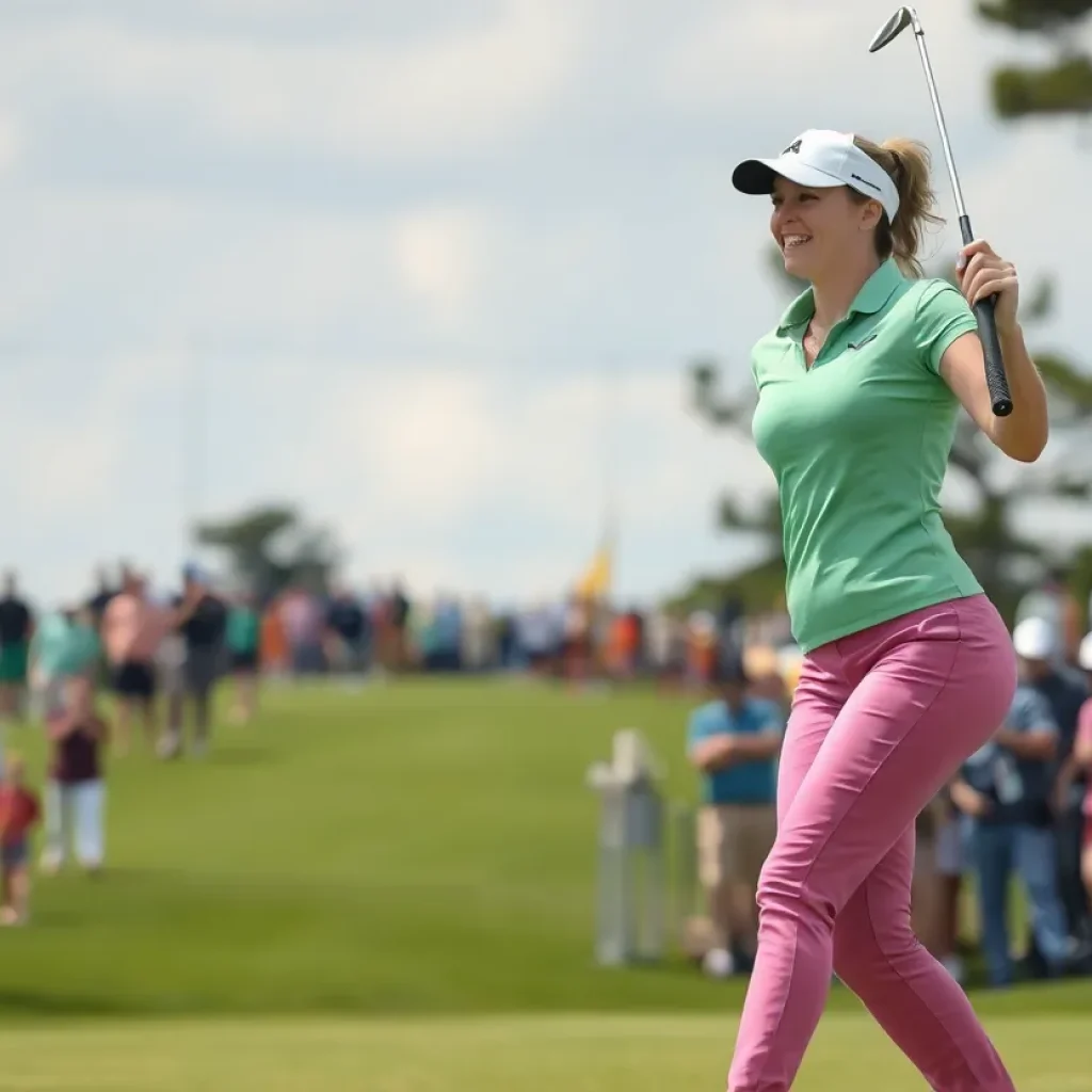 Young female golfers competing at the Dixie Amateur Golf Tournament in Palm Beach Gardens.