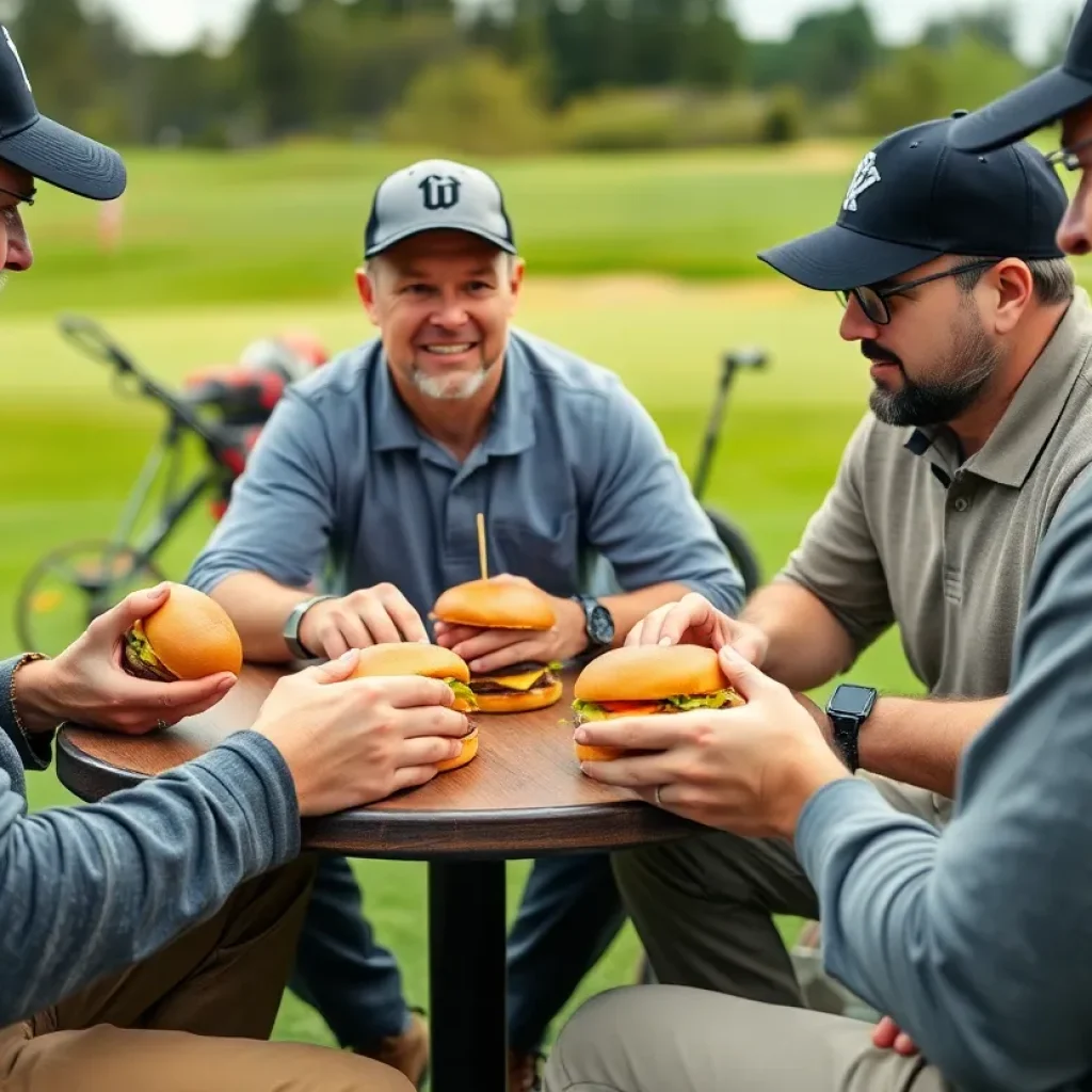 Equipments Managers engaging at a symposium in a golf club.