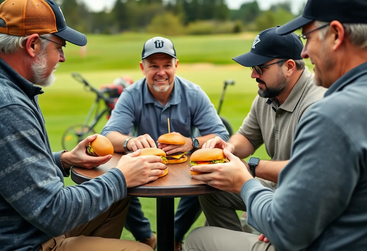 Equipments Managers engaging at a symposium in a golf club.