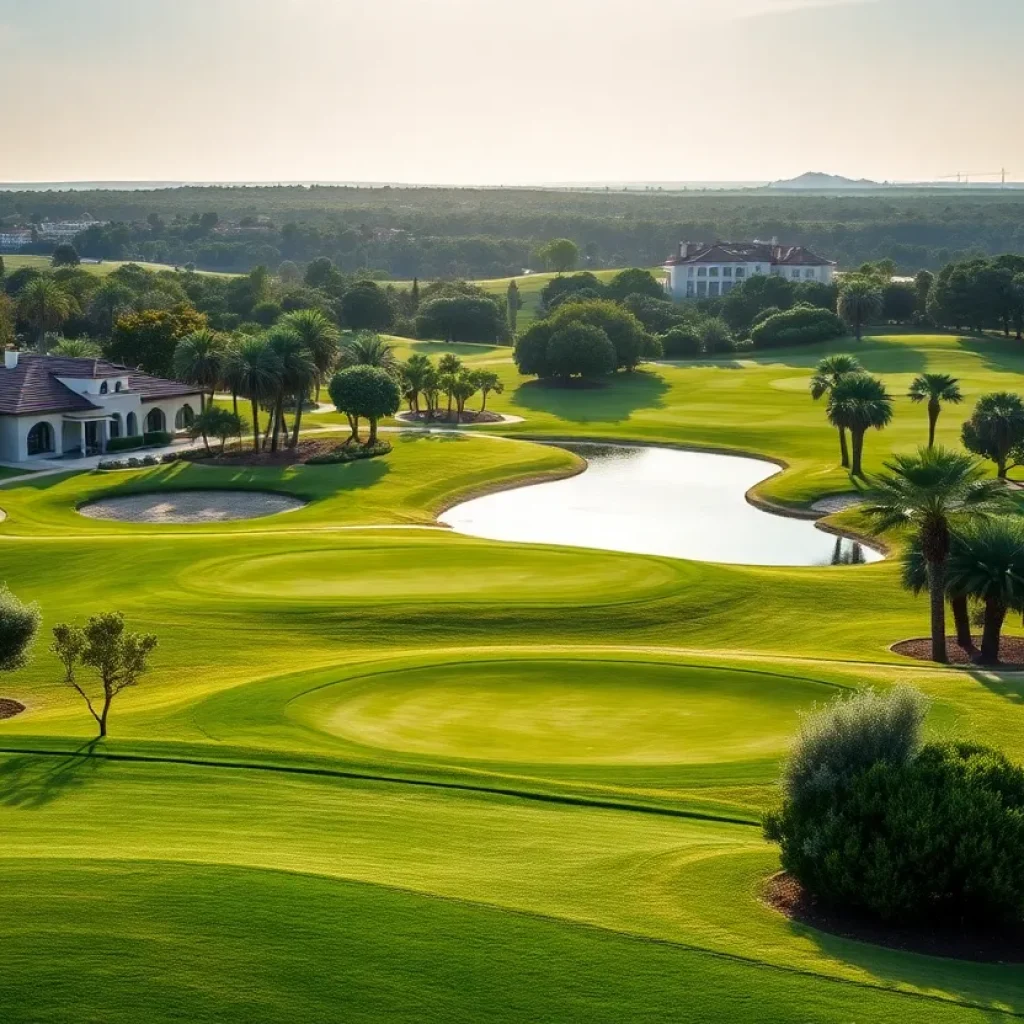 Ernie Els Golf Club in the Algarve with golfers in the background