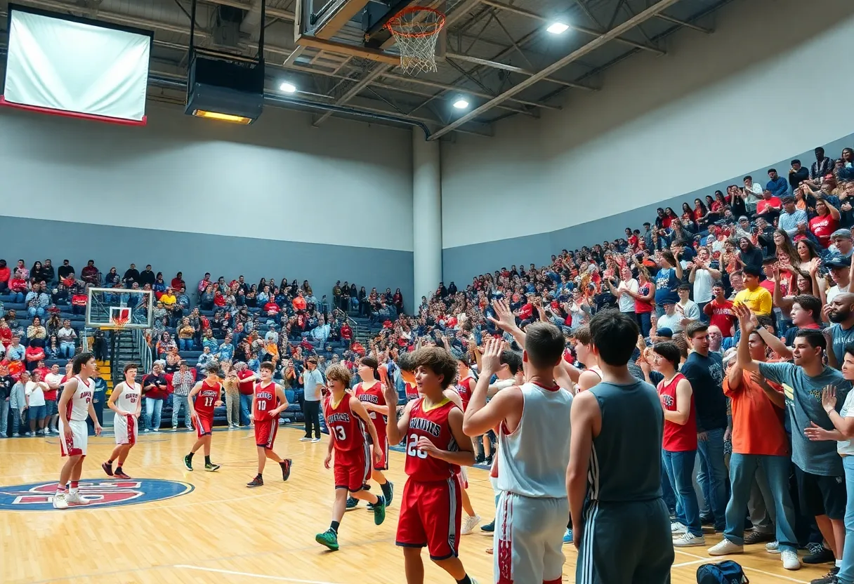 High school basketball players in action during the Florida Hoopfest