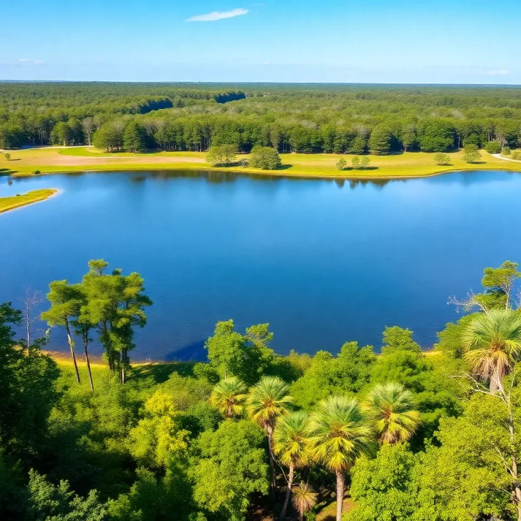 Lush landscape of Florida state park with trees and sky