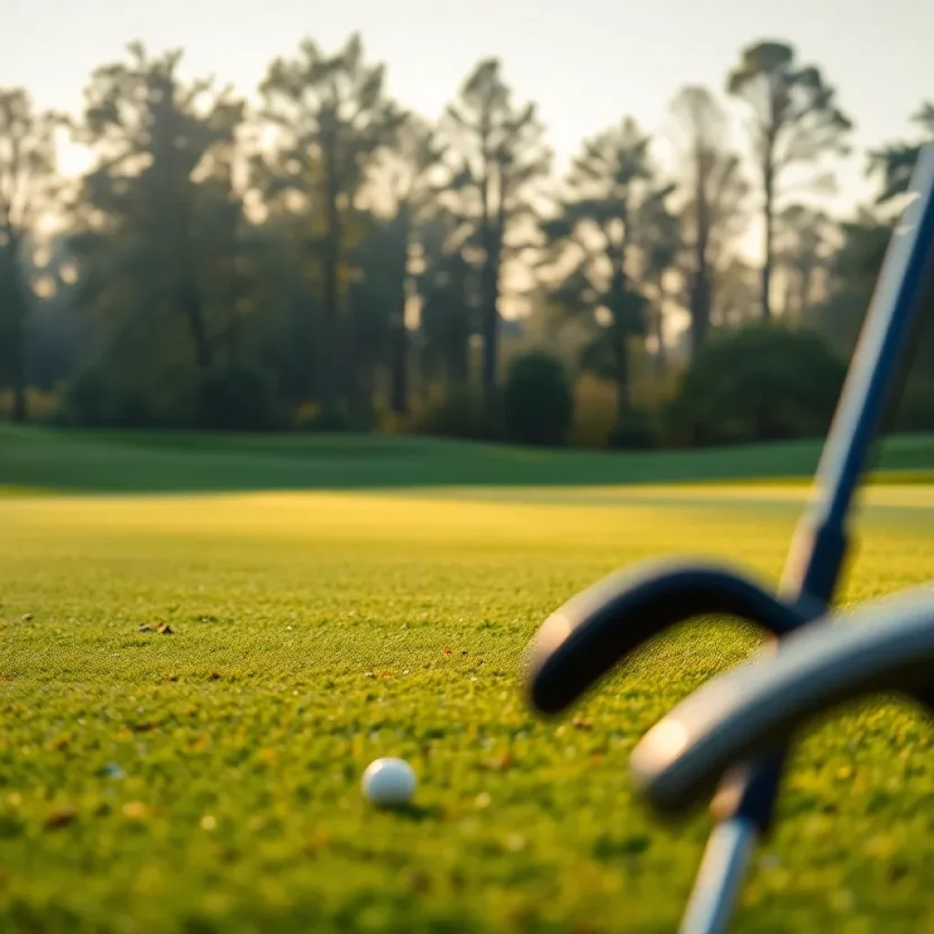 Golfers enjoying a quiet morning on a golf course