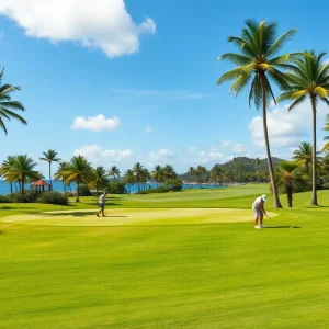 Family enjoying a day of golf in sunny Florida