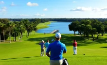 Golfers preparing for the Grant Thornton Invitational 2024 at Tiburon Golf Club in Florida.
