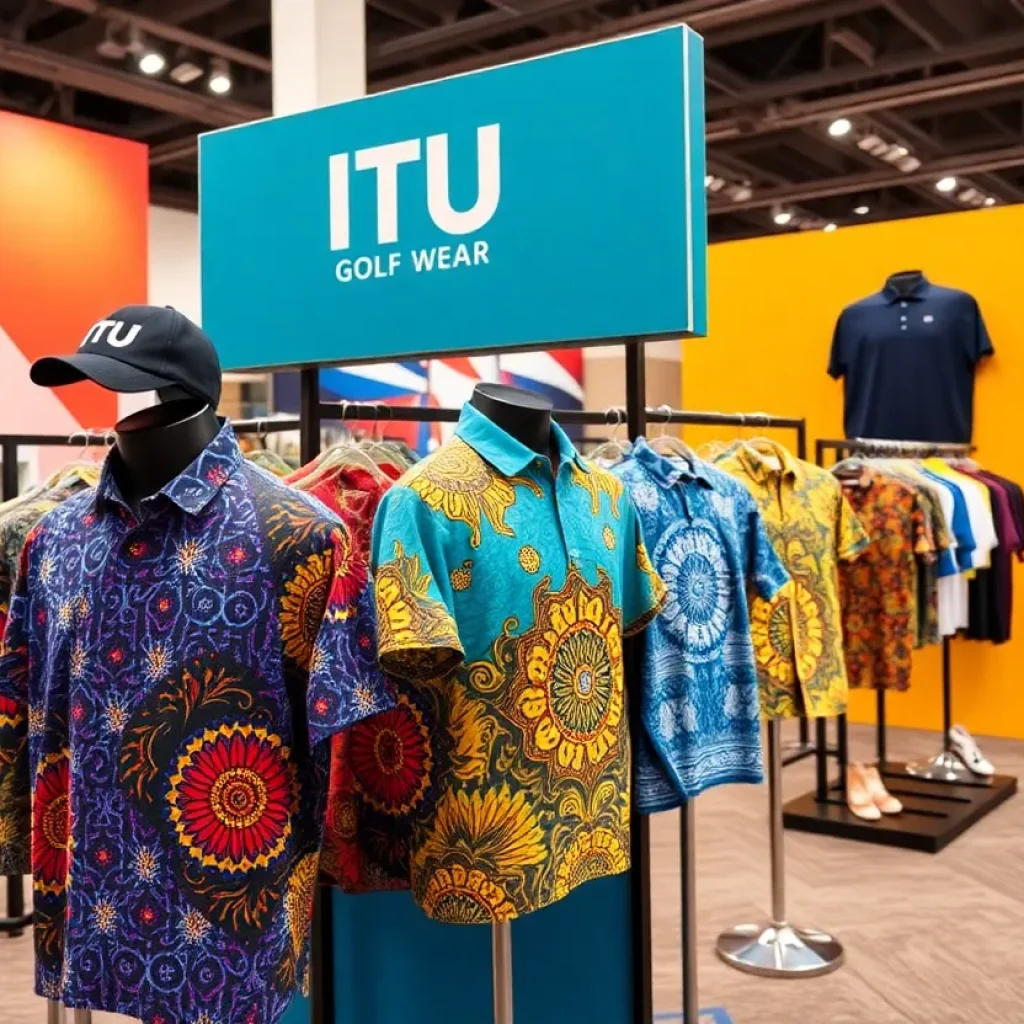 ITU Golf Wear showcasing African-inspired golf apparel at the PGA Show in Orlando.