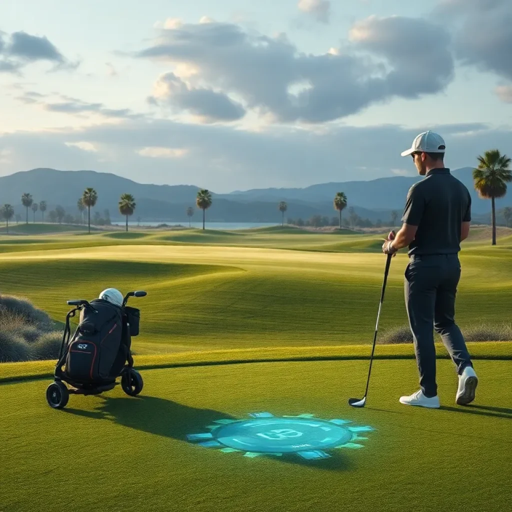 The iXi digital caddie assisting a golfer on the course