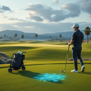 The iXi digital caddie assisting a golfer on the course