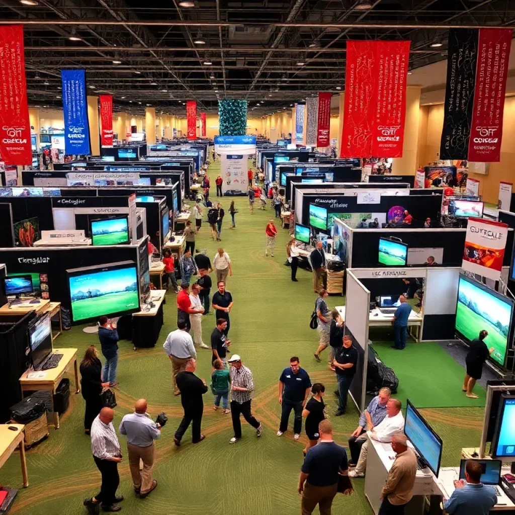 Golf coaches and exhibitors at Las Vegas Convention