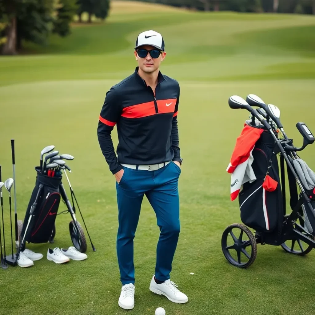 Golfers with the latest golf equipment on the course.