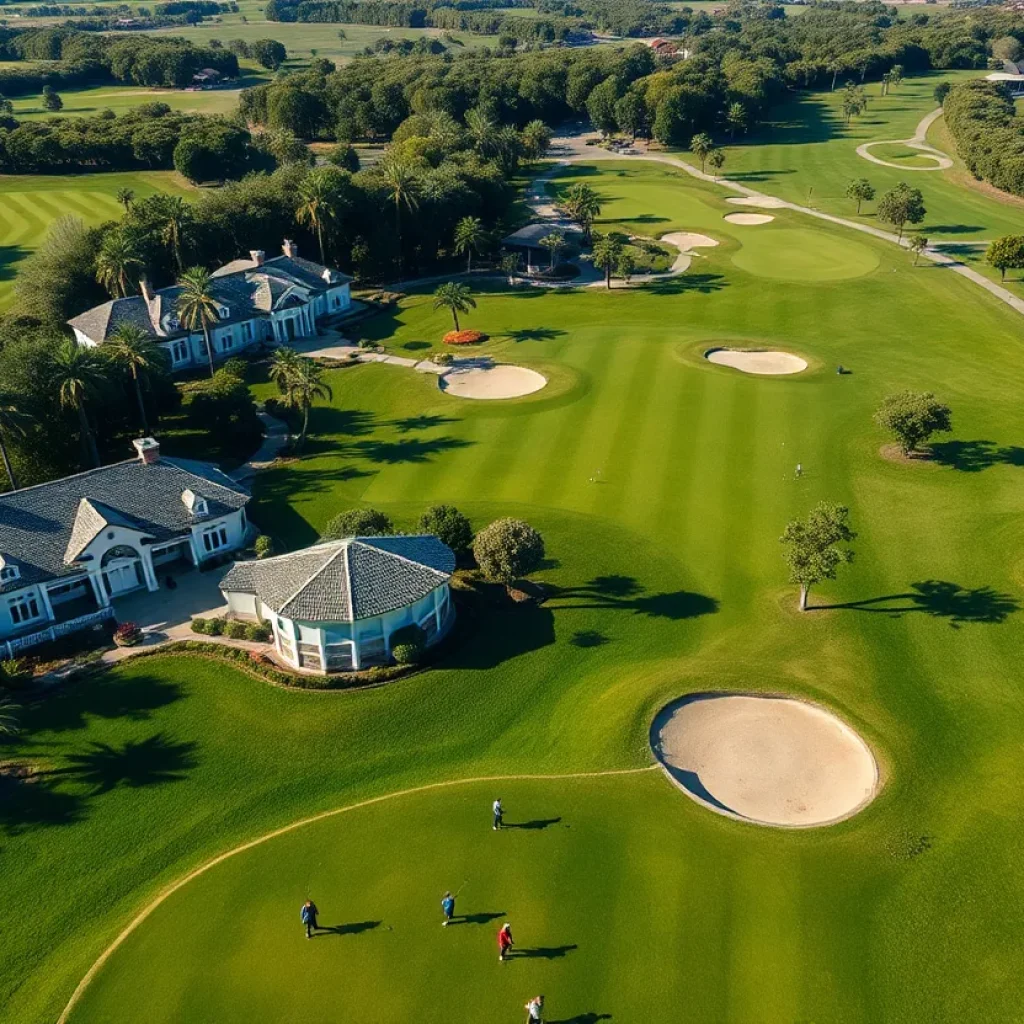View of an expensive golf course showcasing luxury and elegance.