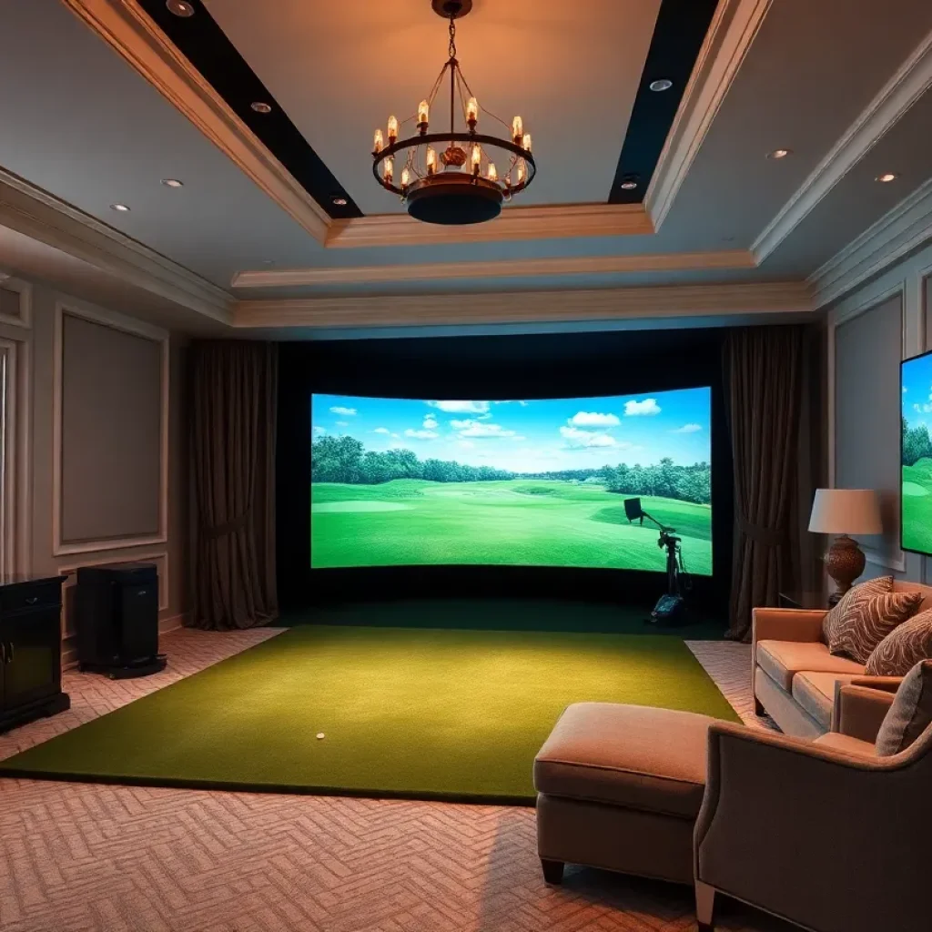 Golf simulator in a grand setting