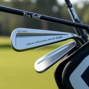 Newly designed Nicklaus Golf clubs on a golf course