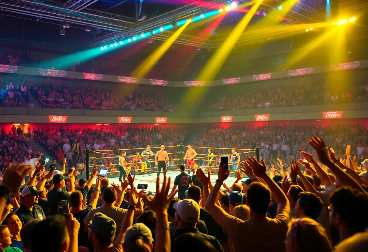 Fans enjoying professional wrestling events in Orlando