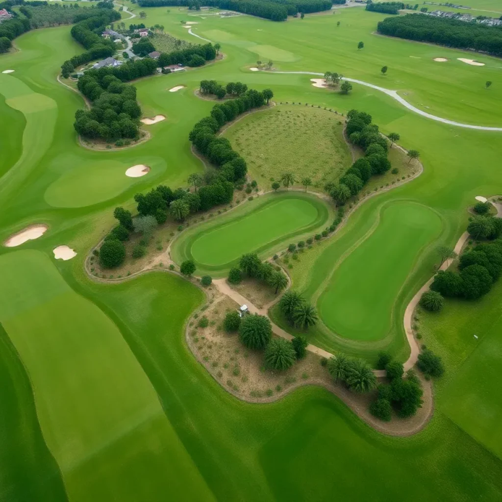 Roost golf course with rolling hills and sand traps