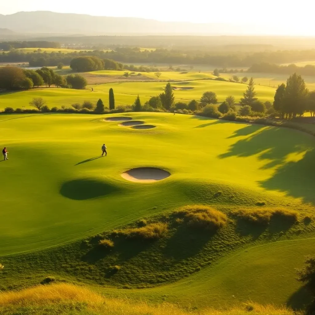 Golfers playing at the newly opened Soleta Golf Club in Myakka City, Florida