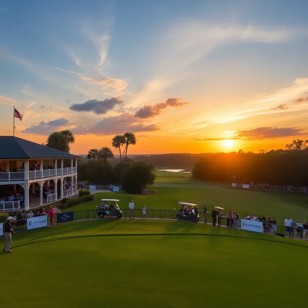 Golf players competing at St. Augustine Amateur Tournament