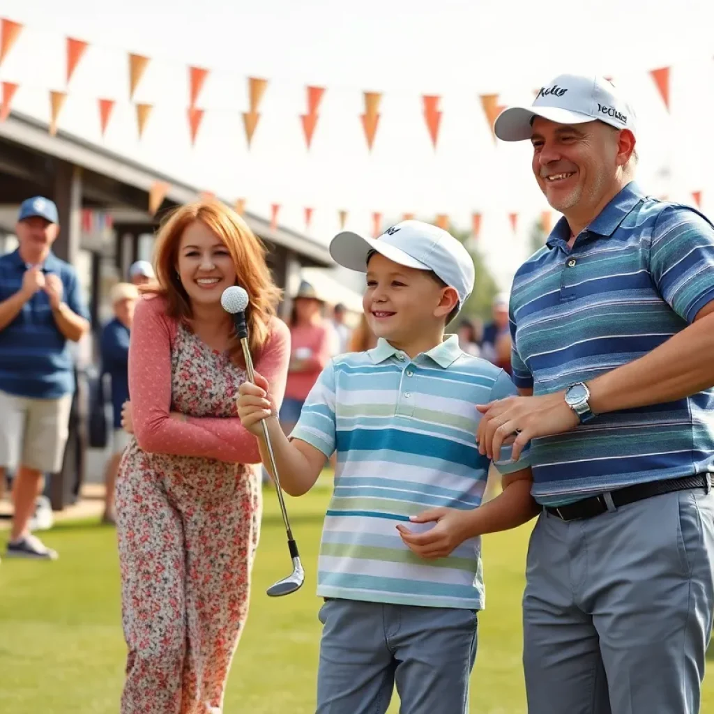Family reunion at a golf championship, joyful moments captured