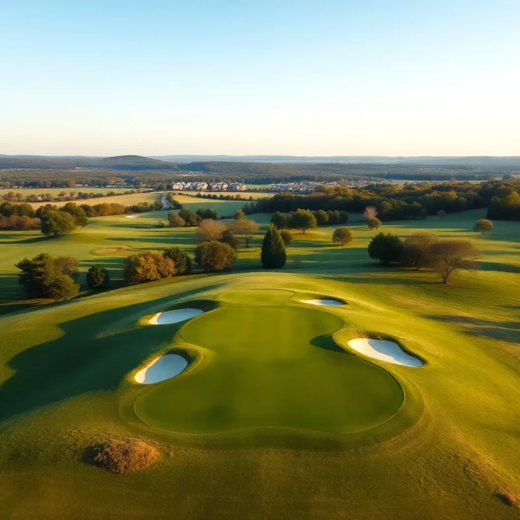 A scenic view of a top golf course in Pennsylvania
