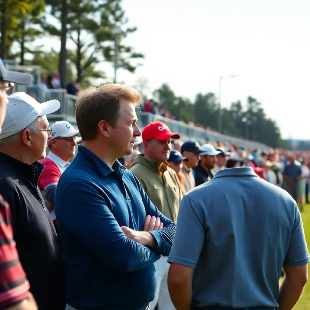 Golfers enjoying a day at the golf course with varying hairstyle expressions.