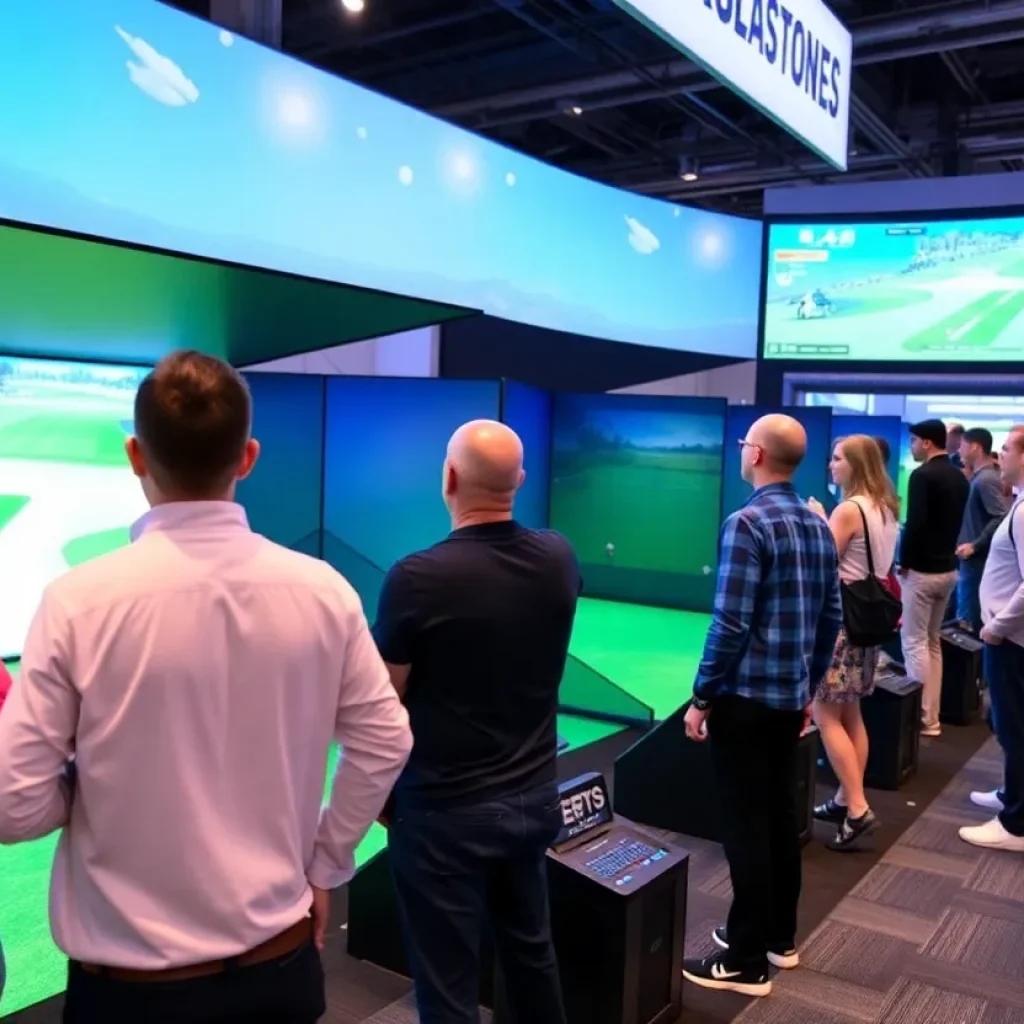 Uneekor booth featuring golf simulation equipment at PGA Show 2024