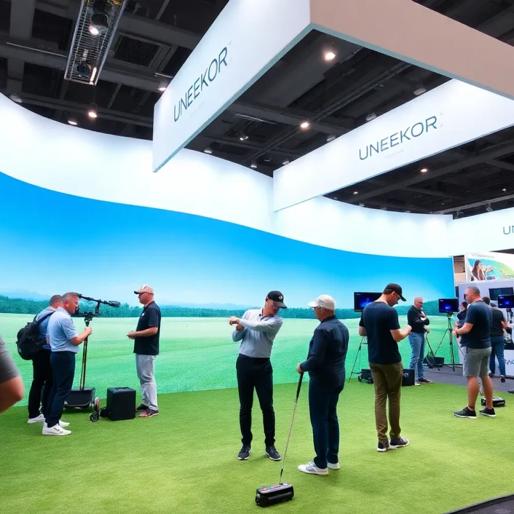 Uneekor's booth at PGA Show 2024 featuring golf technology innovations