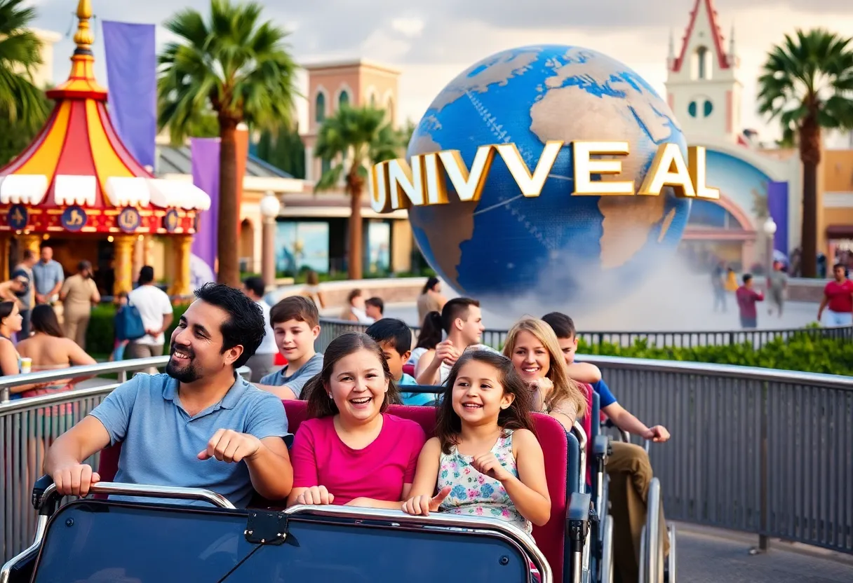 Families enjoying Universal Orlando theme parks with new benefits for annual passholders in 2025.