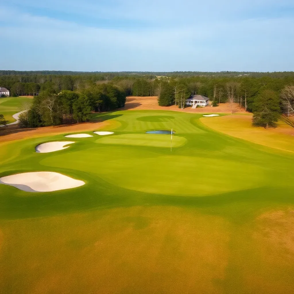Scenic fairway view at Yeamans Hall Golf Course