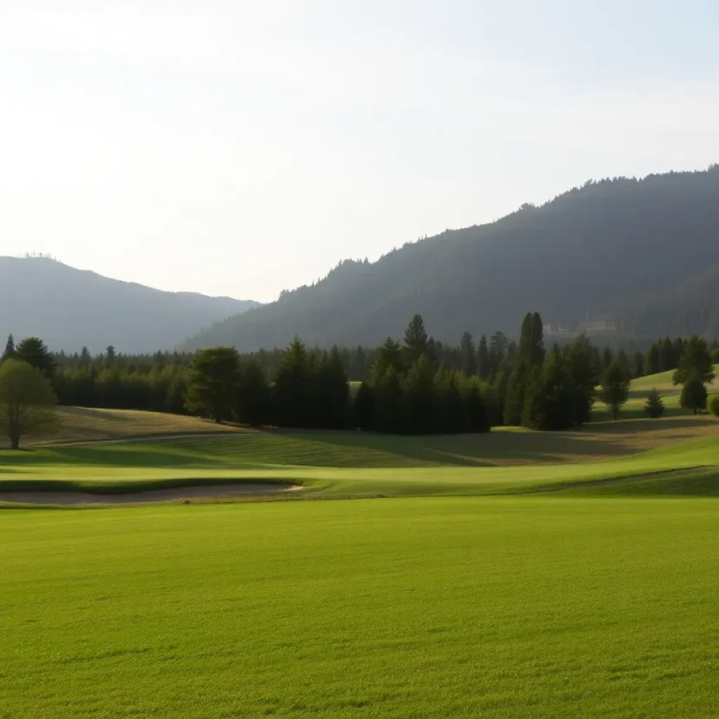 Close up of a beautiful golf course