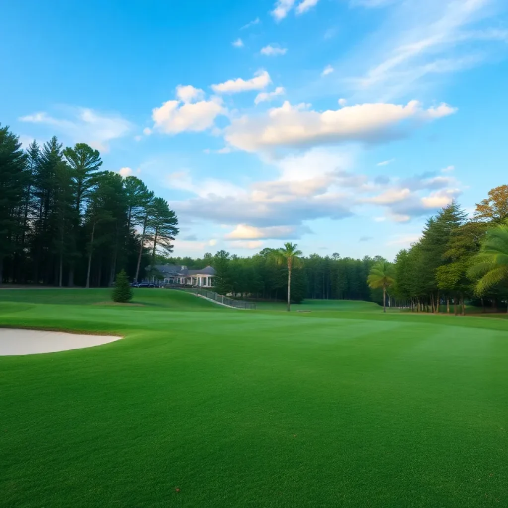 Close up of a beautiful golf course