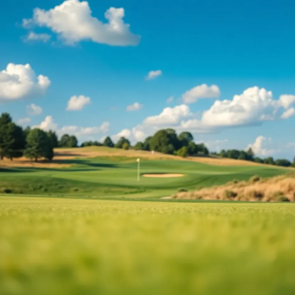 Close up of a beautiful golf course