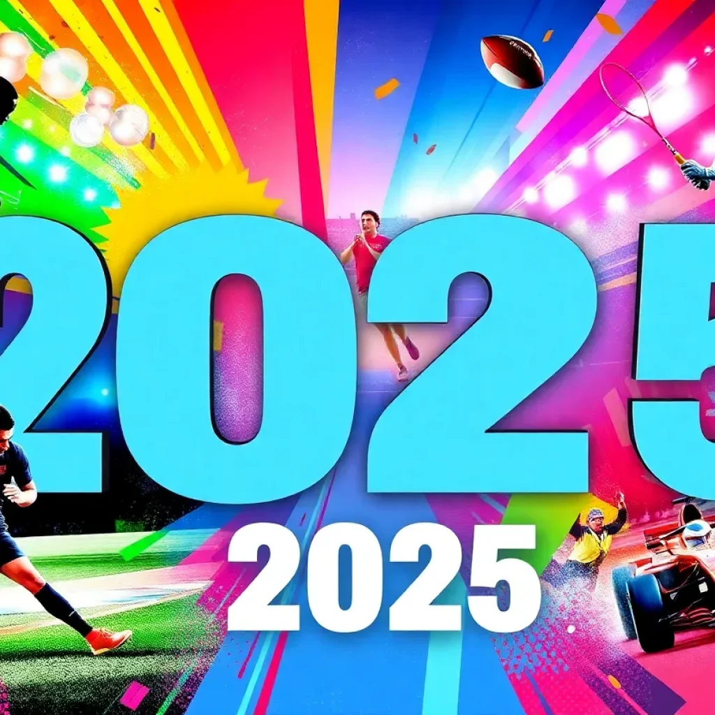 Collage of sporting events from the Global Sports Calendar 2025