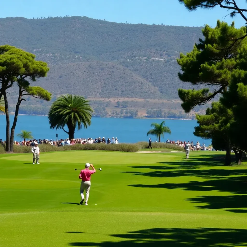 Golfers competing at the 2025 American Express Golf Tournament in Coachella Valley