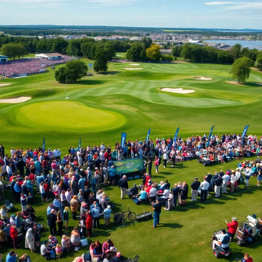 Golf tournament scene at the American Express PGA Tour Event