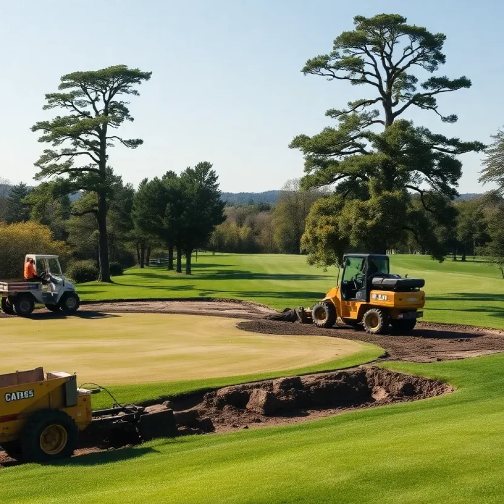 Lush landscape of Baltusrol Golf Course during restoration