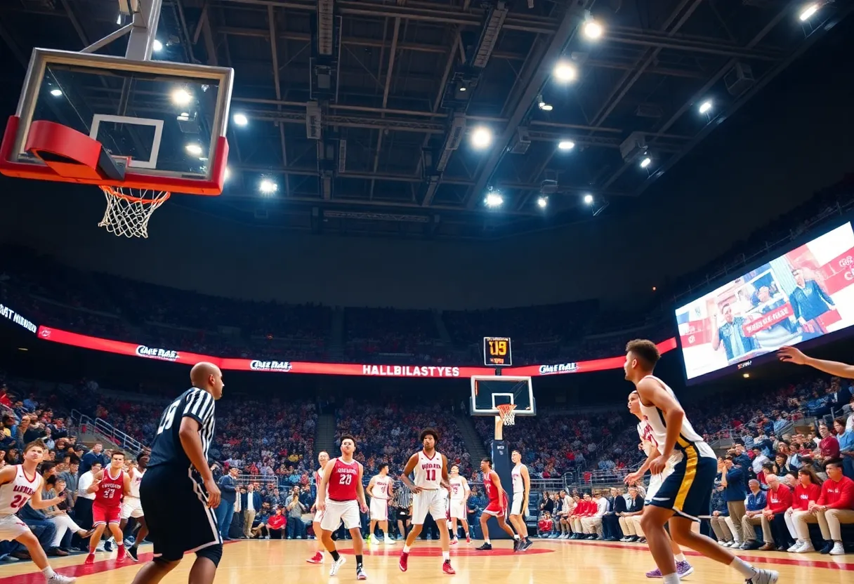 Action shot from the Colorado Buffaloes basketball game against Arizona State.