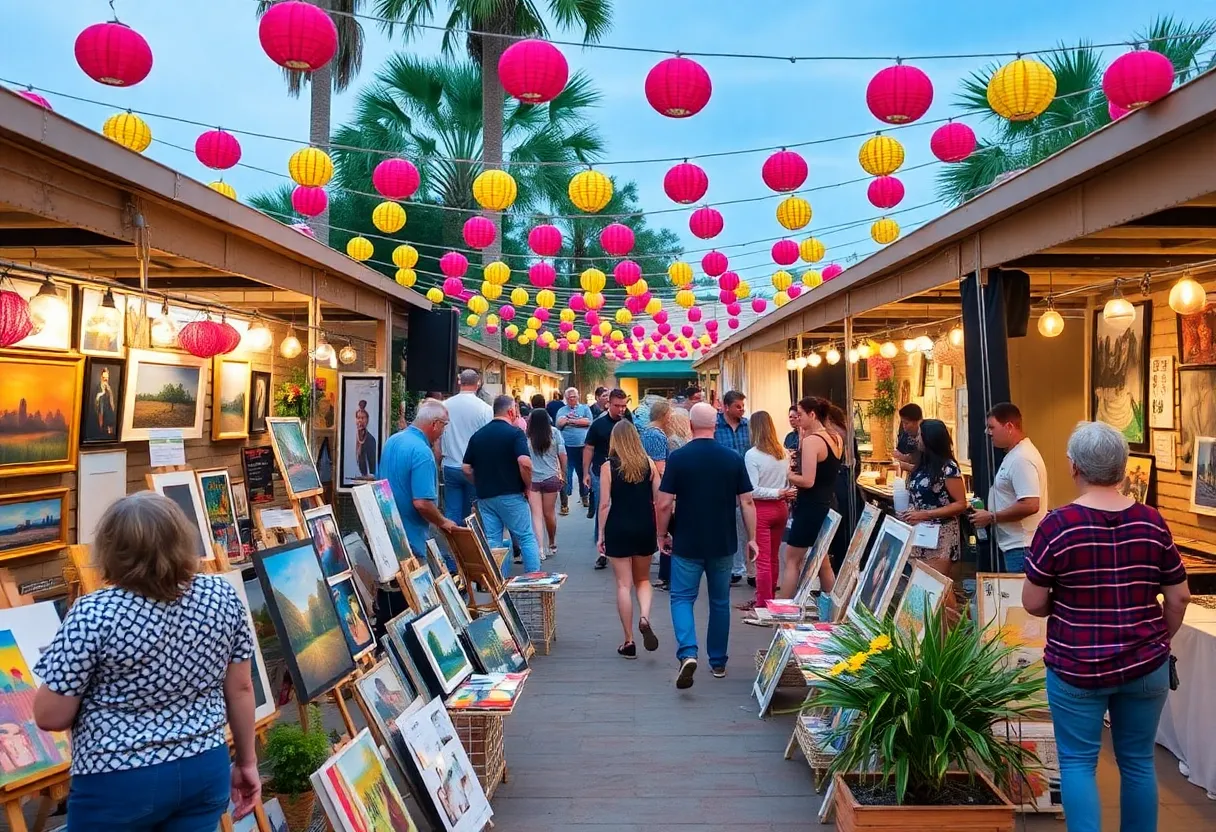 Community gathering in Central Florida showcasing local art and entertainment
