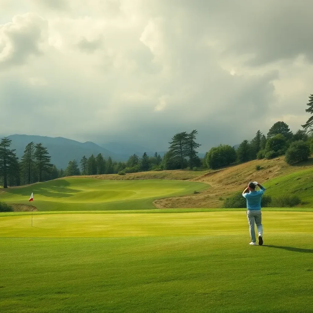 Golfers facing off against challenging holes on the DP World Tour.