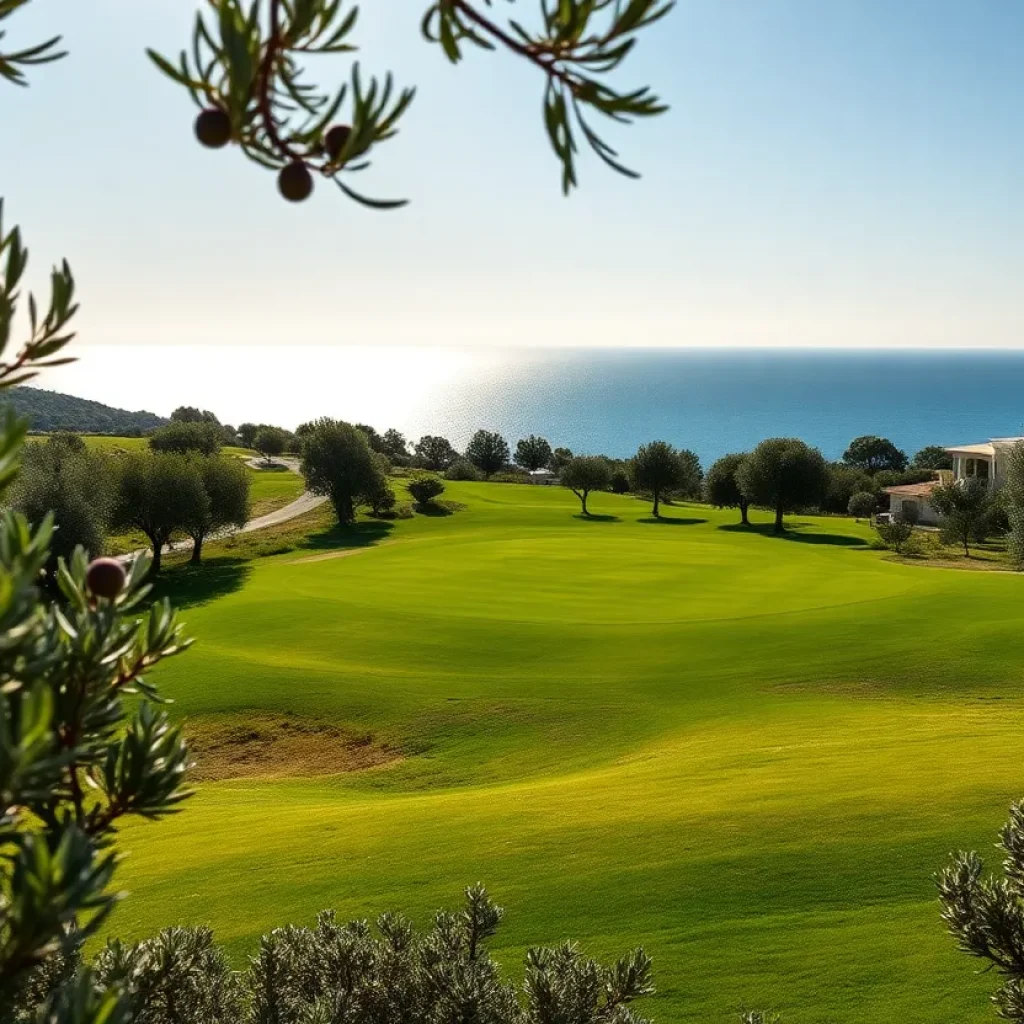 Stunning golf course landscape at Costa Navarino, Greece