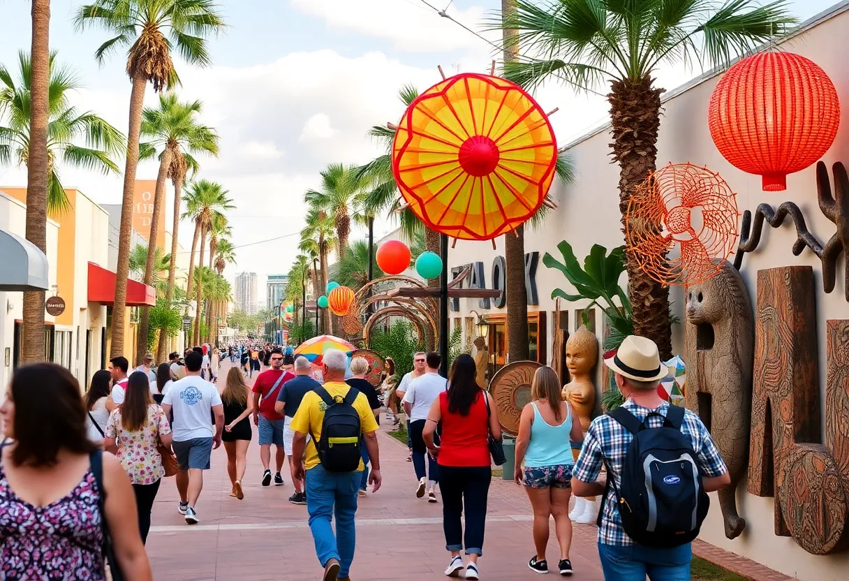 People enjoying a cultural walking tour in downtown Orlando