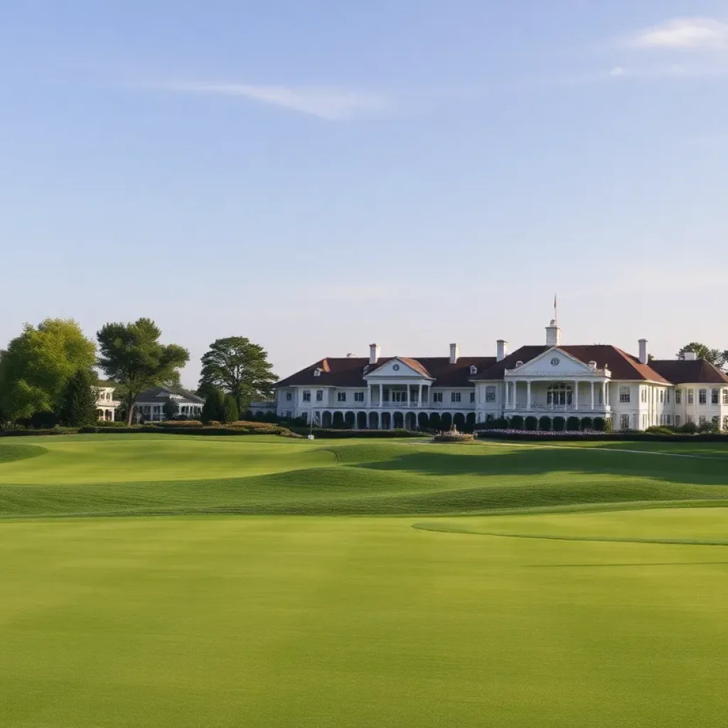 A stunning view of the Delhi Golf Club golf course during a tournament