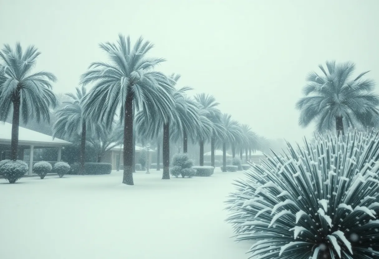 Snow-covered scenery in Florida Panhandle