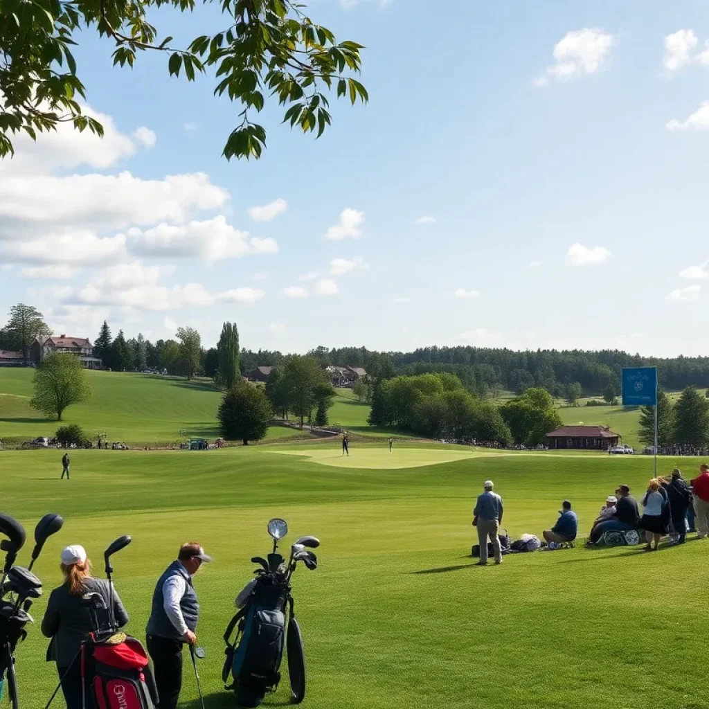 Golf tournament scene at Delhi Golf Club