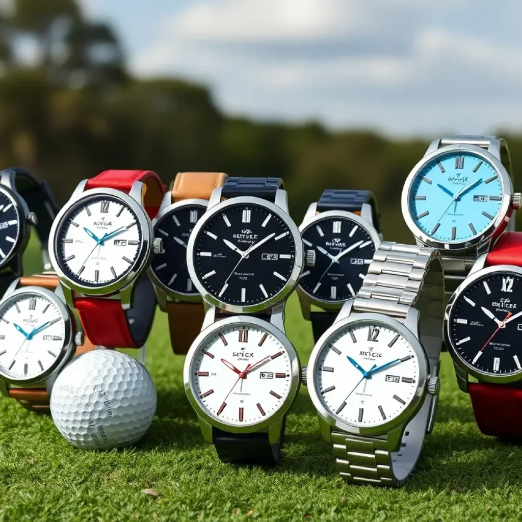 High-tech golf watches on display