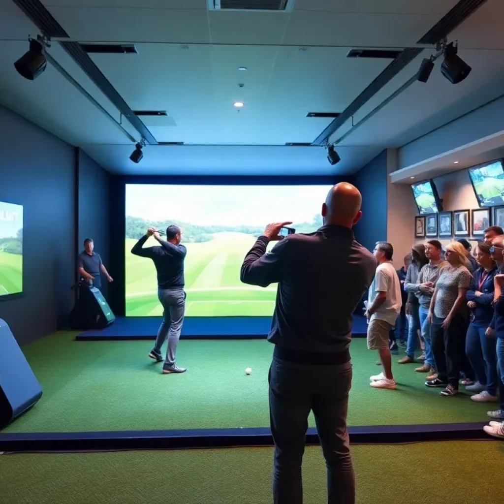 GOLFZON's TwoVisionNX golf simulator displayed at the PGA Show