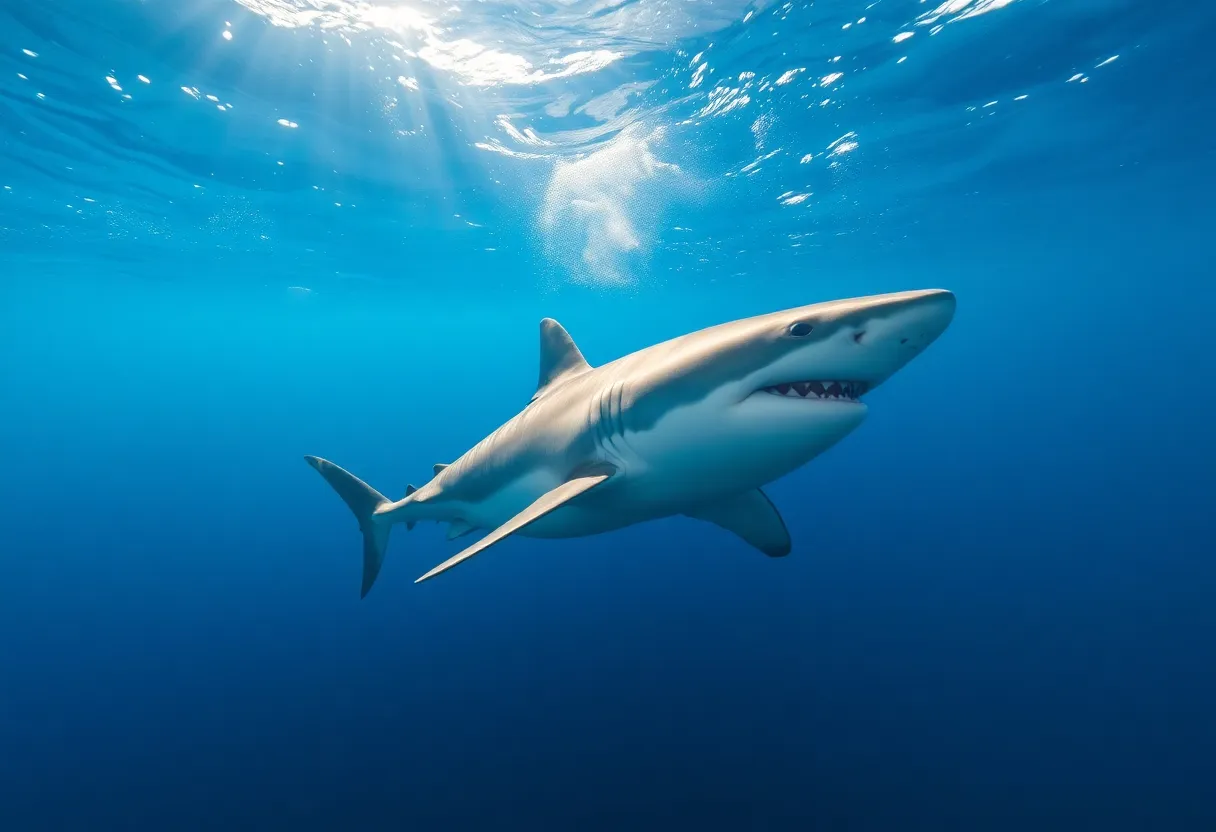 Great White Shark Swimming in Florida